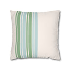 Green and Blue Striped Faux Suede Pillow Cover