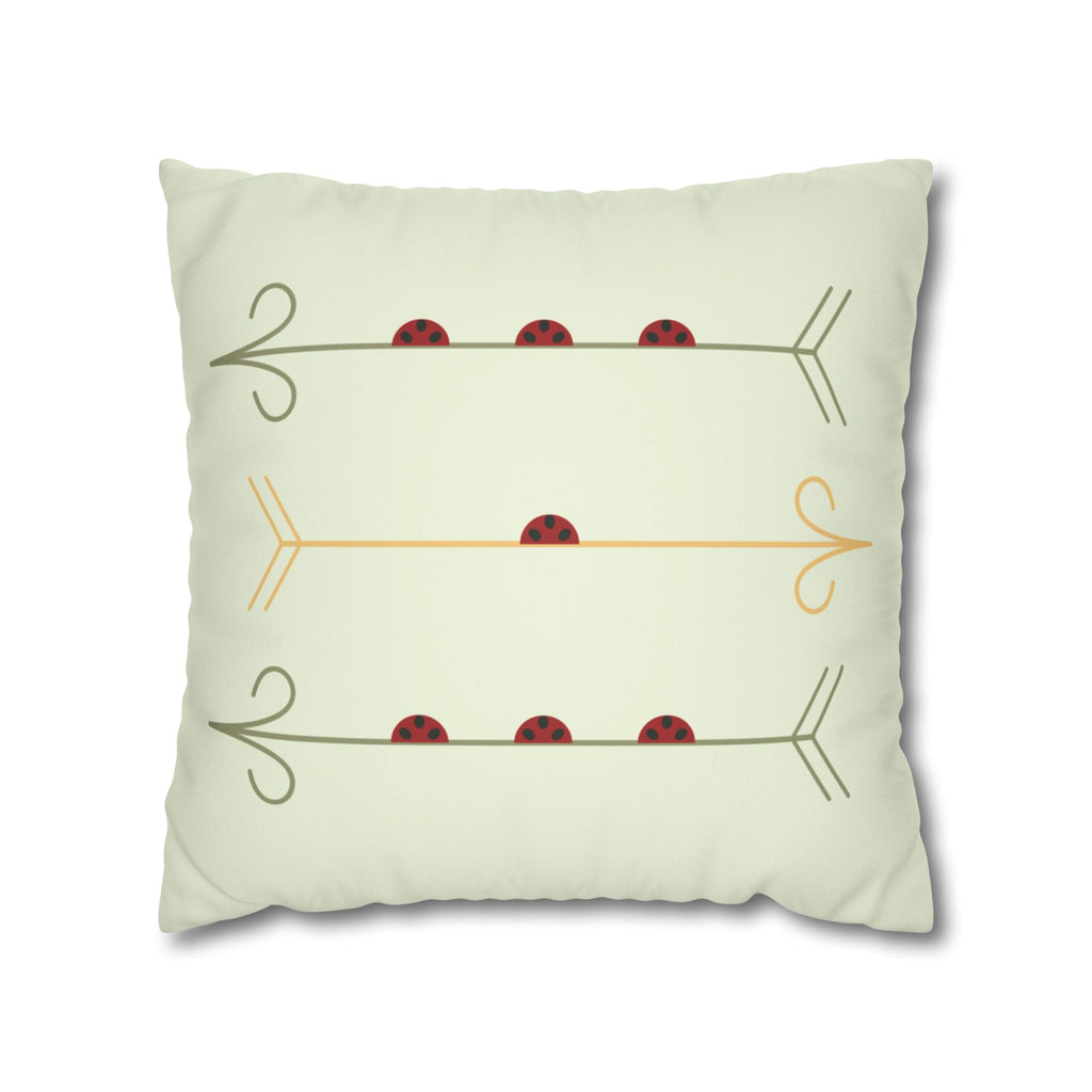 Boho Arrows and Ladybugs Faux Suede Pillow Cover