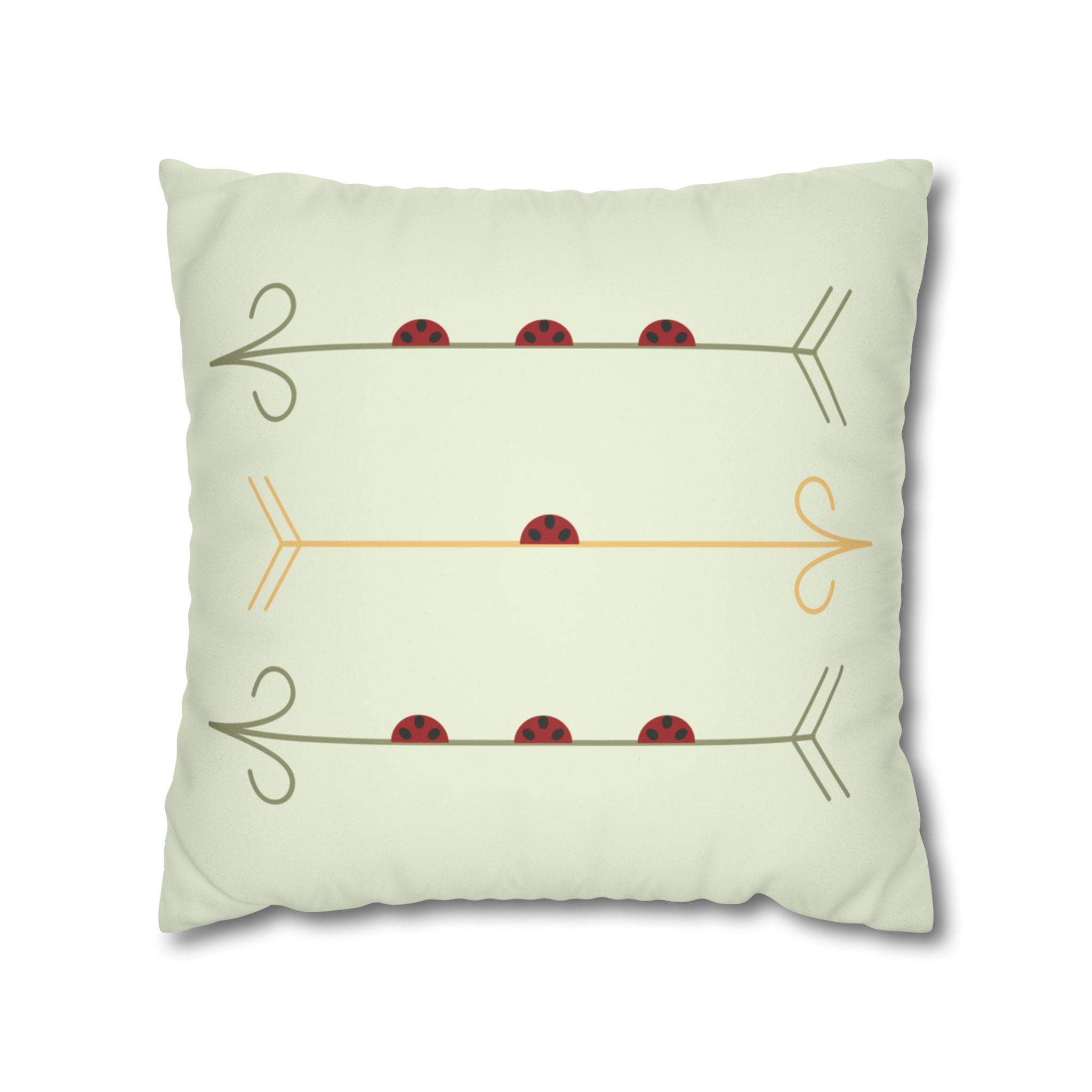 Boho Arrows and Ladybugs Faux Suede Pillow Cover