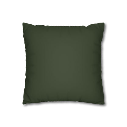 Green Aztec Faux Suede Pillowcase — Square Decorative Throw Pillow Cover