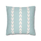Seafoam Chevron Stripes Faux Suede Pillow Cover