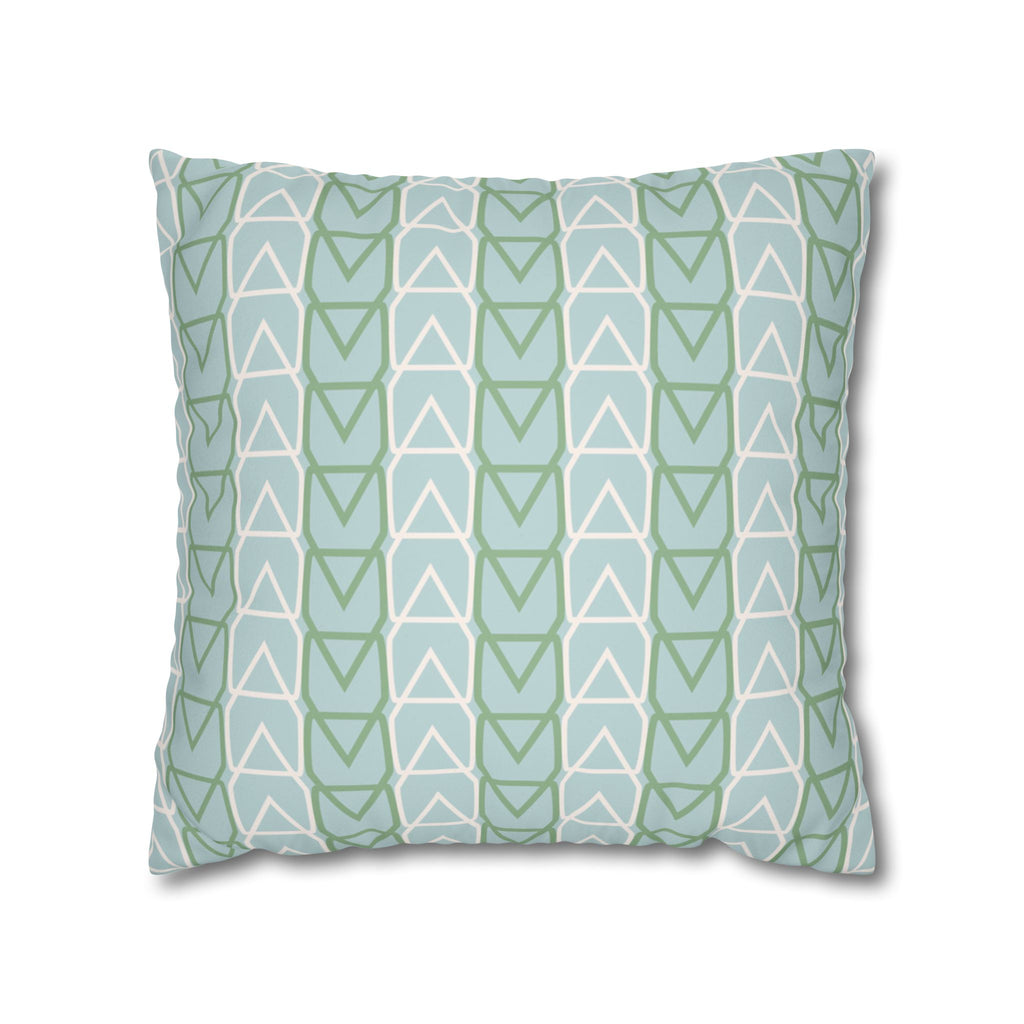 Geometric Mint Arrows Faux Suede Pillow Cover