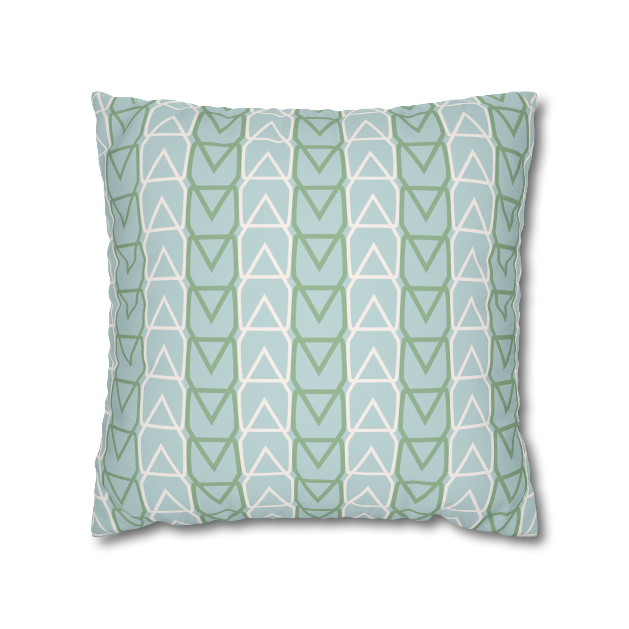 Geometric Mint Arrows Faux Suede Pillow Cover