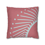 Coral Sunburst Faux Suede Pillow Cover