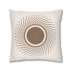 Boho Brown Sunburst Faux Suede Pillow Cover