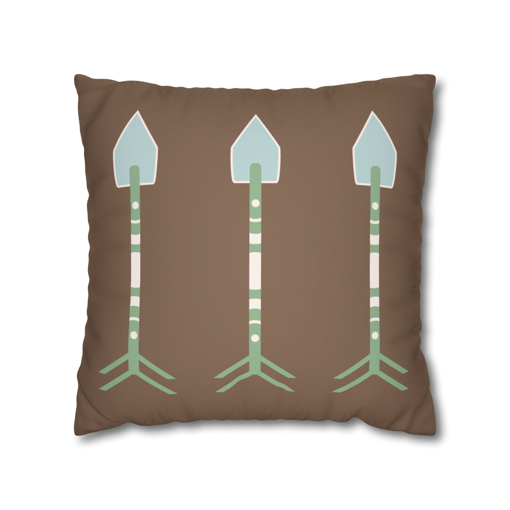 Boho Tribal Arrows Faux Suede Pillow Cover