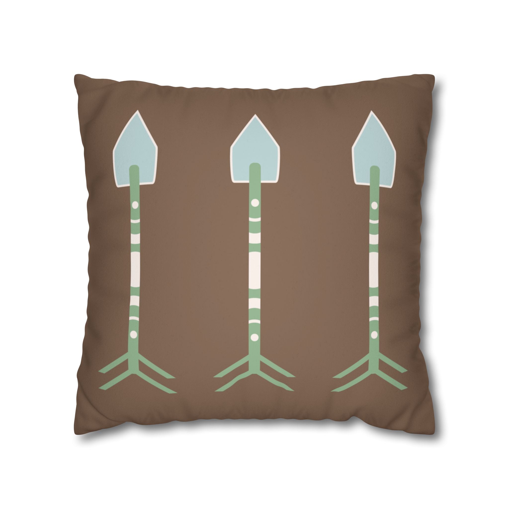 Boho Tribal Arrows Faux Suede Pillow Cover