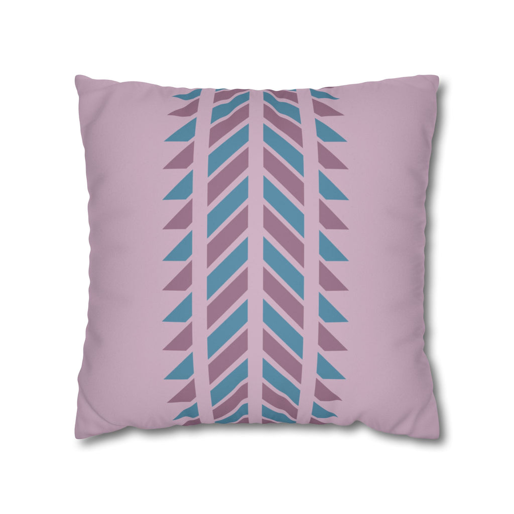 Purple and Teal Geometric Chevron Faux Suede Pillow Cover