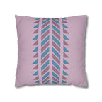 Purple and Teal Geometric Chevron Faux Suede Pillow Cover