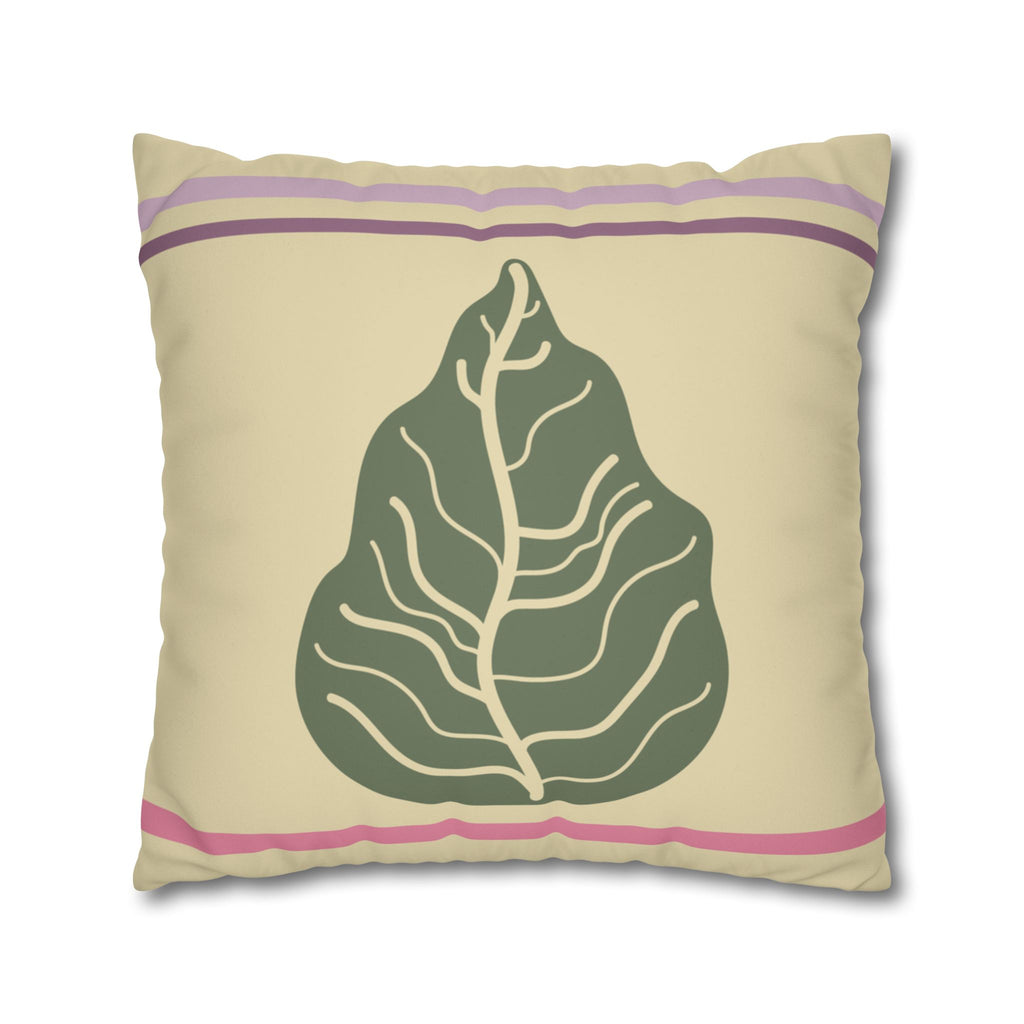 Green Cabbage Leaf Faux Suede Pillow Cover
