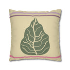 Green Cabbage Leaf Faux Suede Pillow Cover