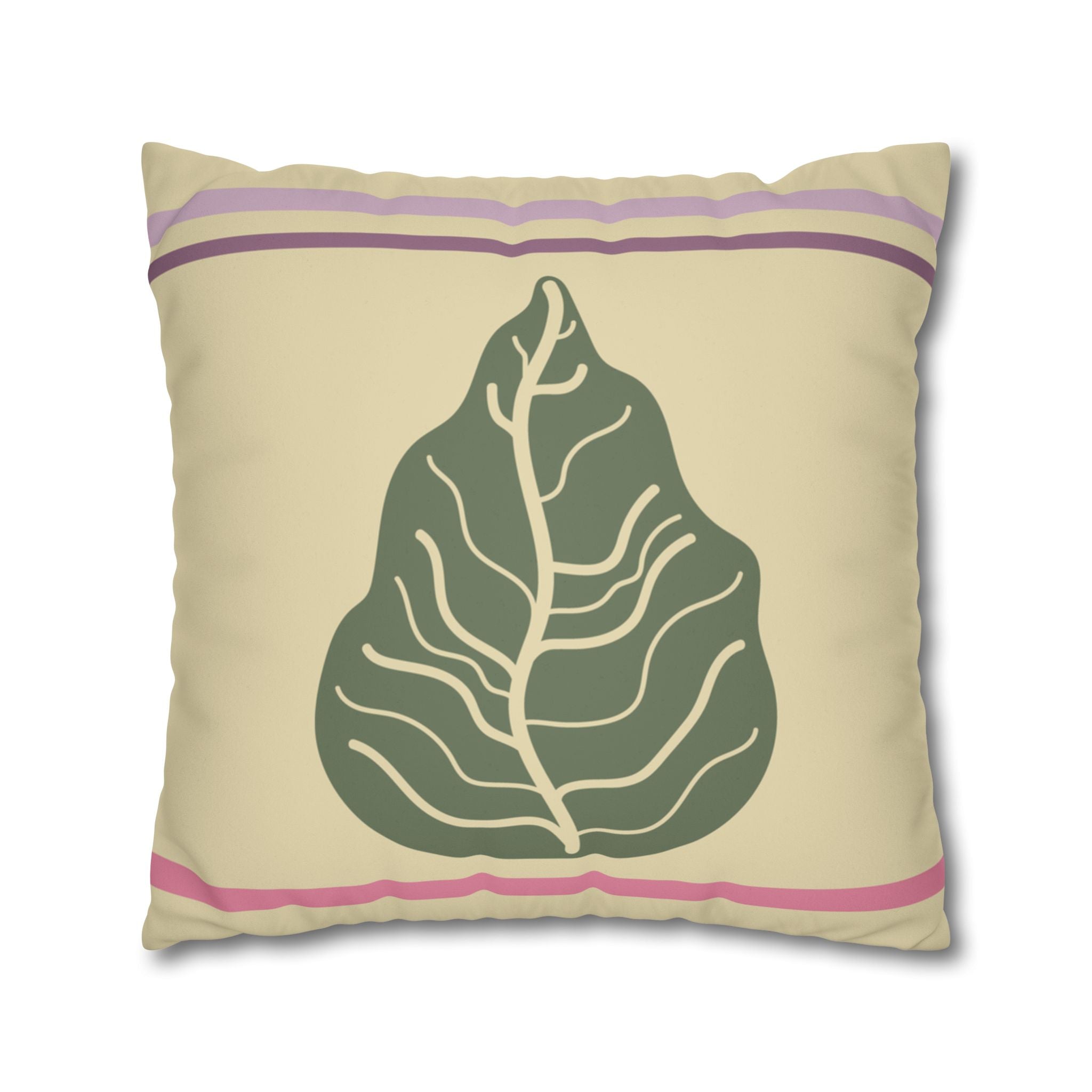 Green Cabbage Leaf Faux Suede Pillow Cover