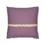 Mauve with Cream Faux Suede Pillow Cover