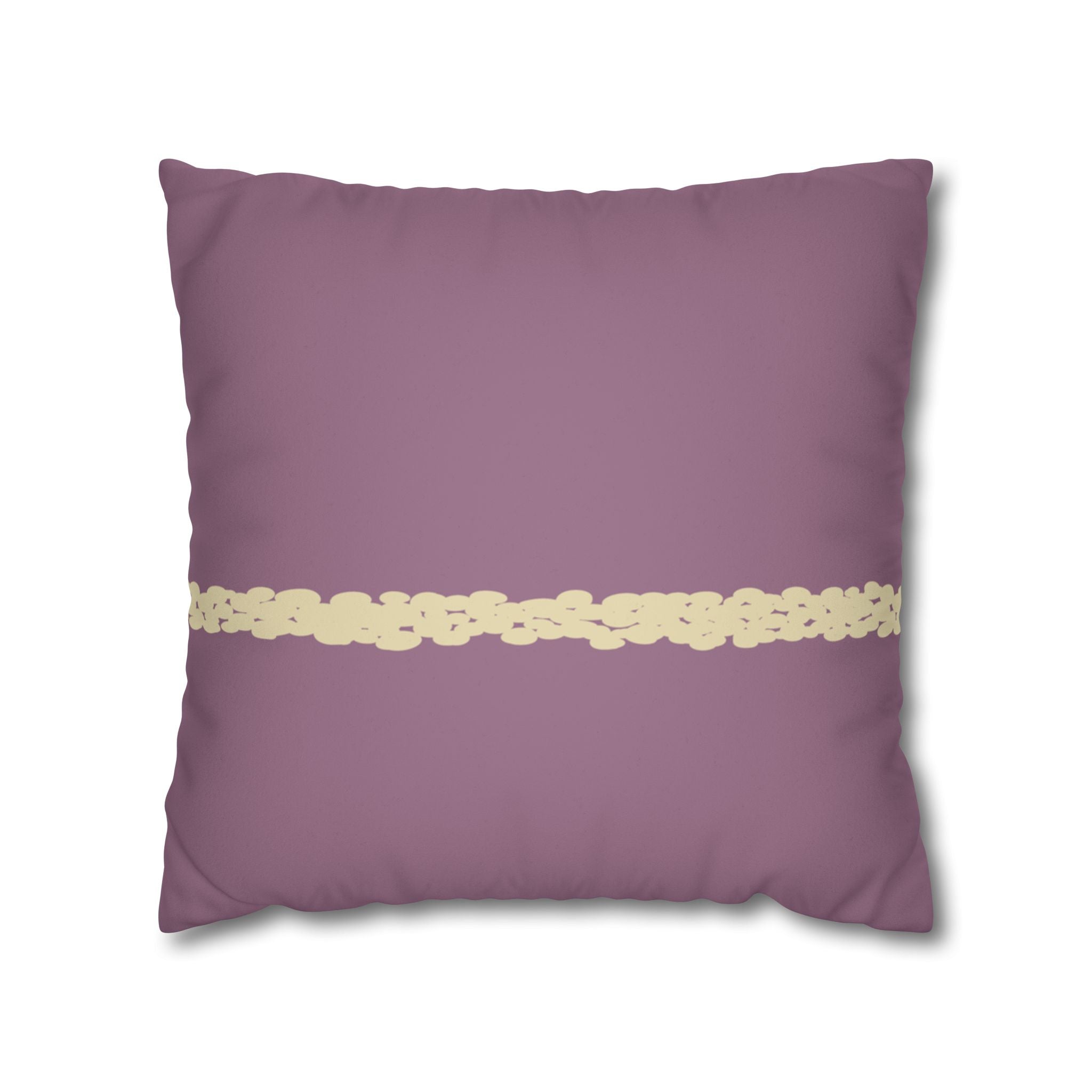 Mauve with Cream Faux Suede Pillow Cover