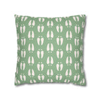 Green Deer Tracks Pattern Faux Suede Pillow Cover