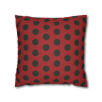 Red & Black Polka Dot Faux Suede Pillow Cover