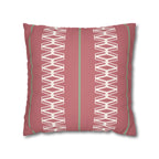 Pink Geometric Stripes Faux Suede Pillow Cover