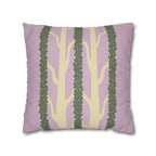Botanical Stripe Faux Suede Pillow Cover