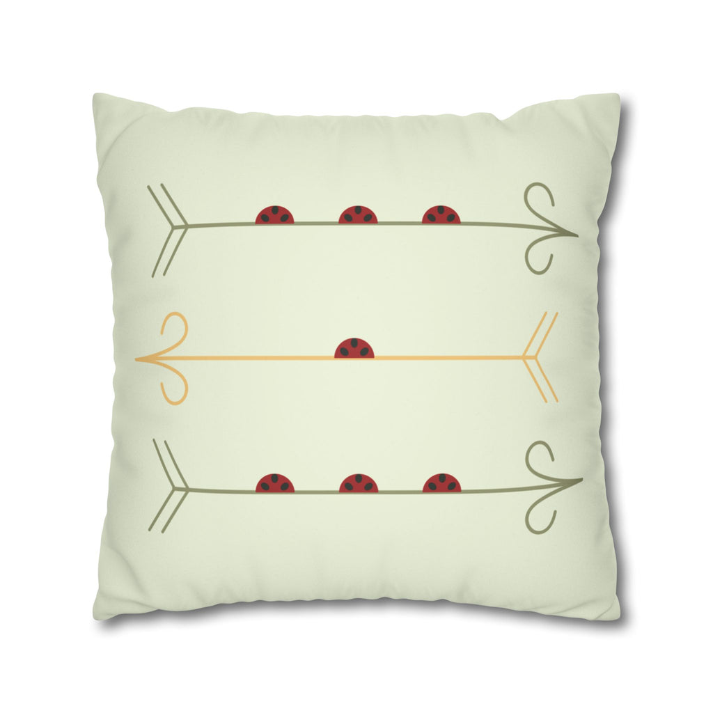 Boho Arrows and Ladybugs Faux Suede Pillow Cover