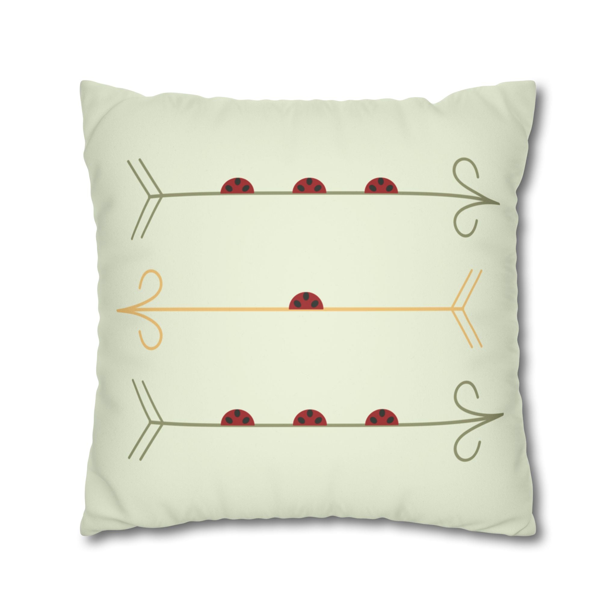Boho Arrows and Ladybugs Faux Suede Pillow Cover