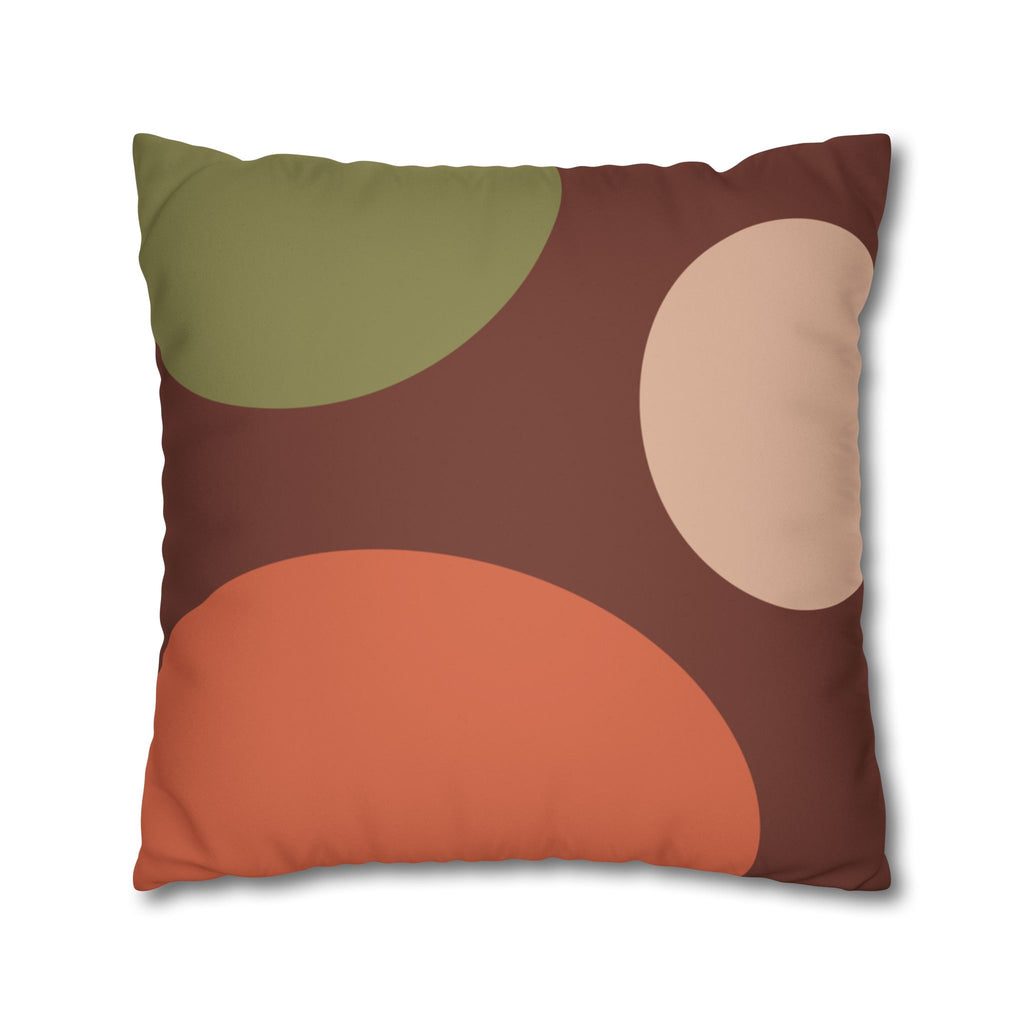 Abstract Earth Tones Faux Suede Pillow Cover