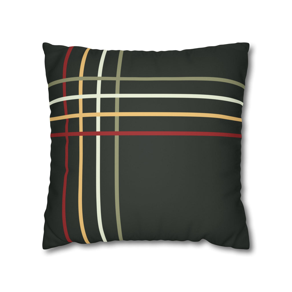 Modern Plaid Faux Suede Pillow Cover