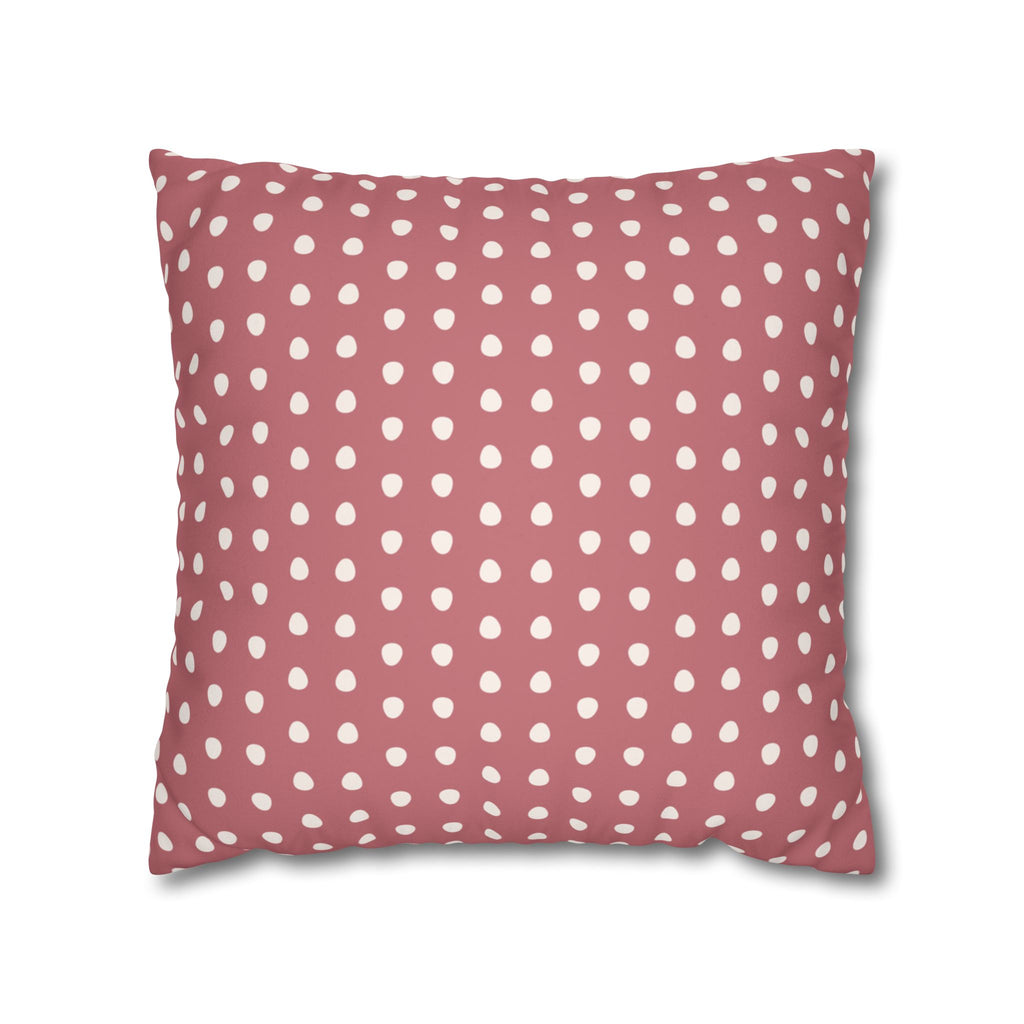 Pink Deer Spots Faux Suede Pillow Cover