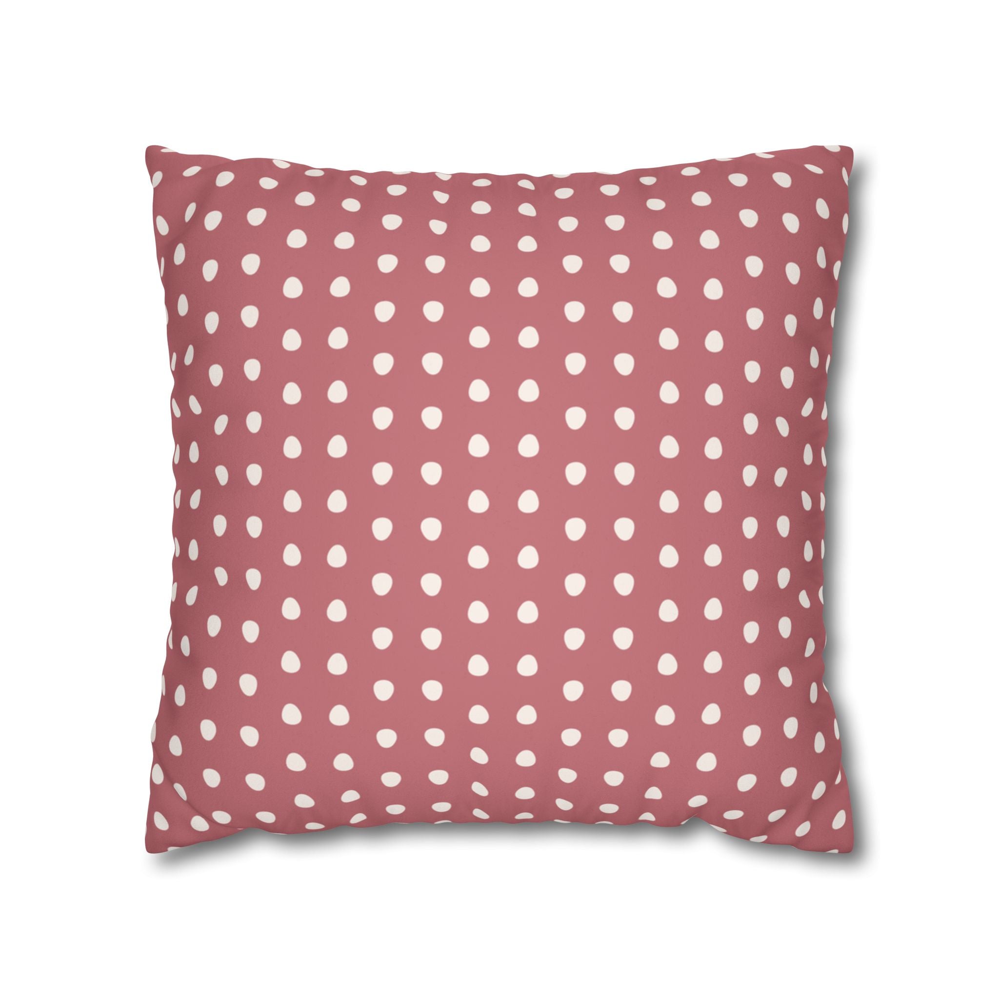 Pink Deer Spots Faux Suede Pillow Cover