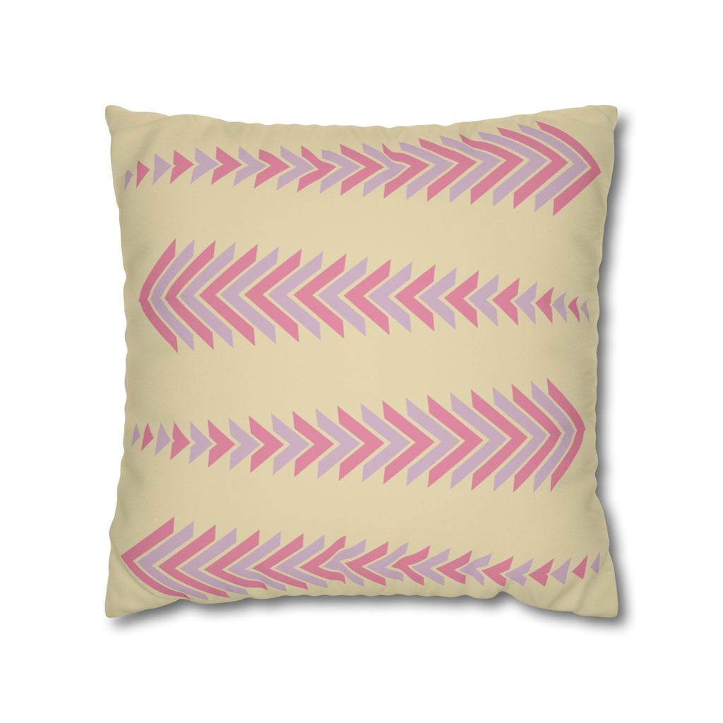 Boho Pink Chevron Arrows Faux Suede Pillow Cover
