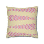 Boho Pink Chevron Arrows Faux Suede Pillow Cover