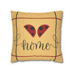 Yellow Ochre Ladybug Home Faux Suede Pillow Cover