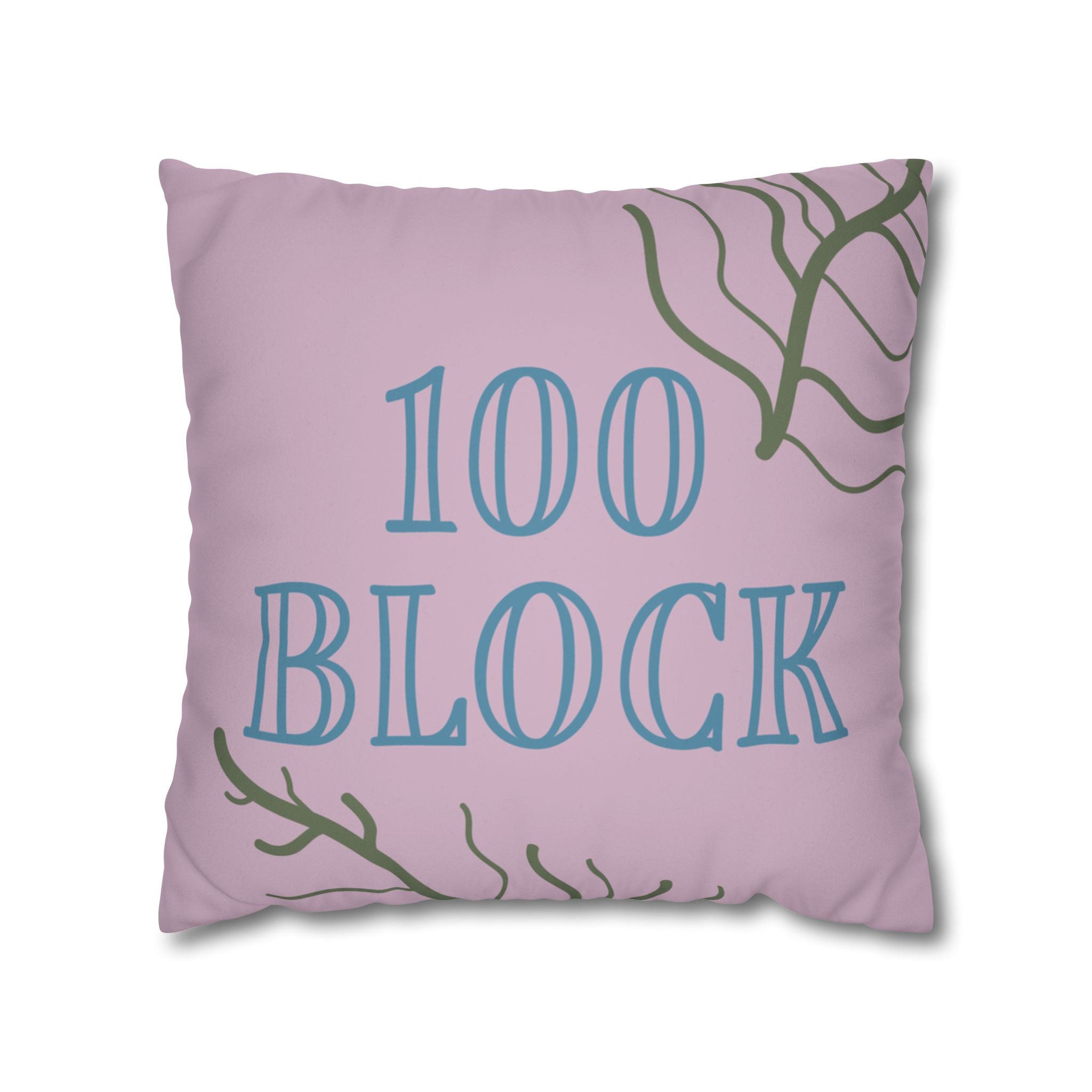 100 Block Faux Suede Pillow Cover