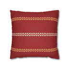 Rustic Red and Polka Dots Faux Suede Pillow Cover