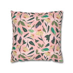 Wildflower Pink Daisies Faux Suede Pillow Cover