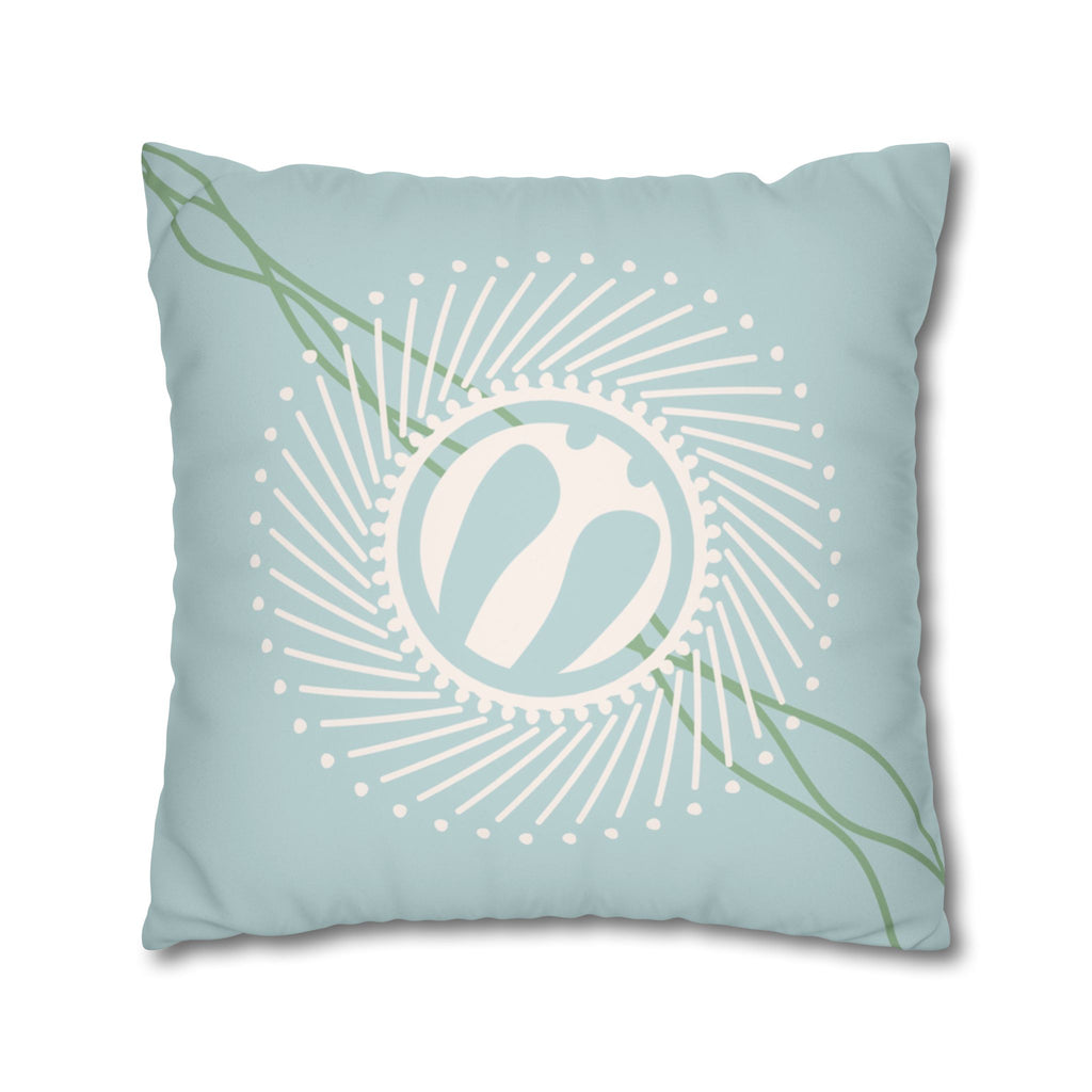 Sea Glass Sunburst Coastal Breeze Faux Suede Pillow Cover