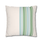 Green and Blue Striped Faux Suede Pillow Cover