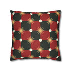 Buffalo Plaid Dots and Starbursts Faux Suede Pillow Cover