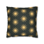 Sunbursts with Black Faux Suede Pillow Cover
