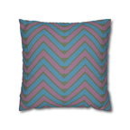 Teal & Mauve Chevron Faux Suede Pillow Cover