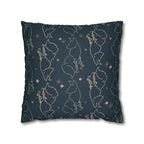 Twilight Night Stars and Foxes Faux Suede Pillow Cover