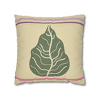 Green Cabbage Leaf Faux Suede Pillow Cover