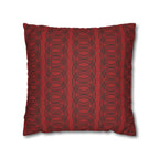 Red and Black Geometric Circles Pattern Faux Suede Pillow Cover