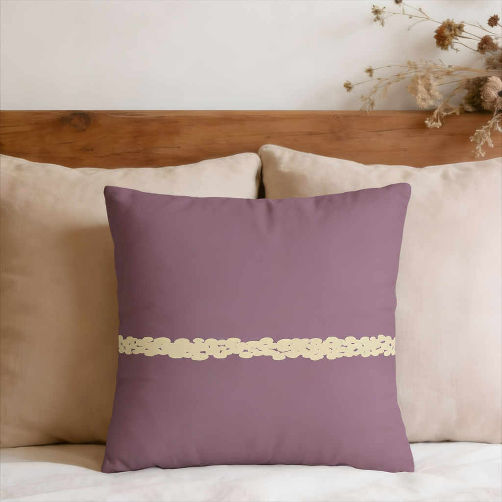 Mauve with Cream Faux Suede Pillow Cover