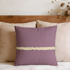 Mauve with Cream Faux Suede Pillow Cover