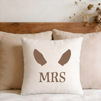Mrs. Bridal Deer Faux Suede Pillow Cover