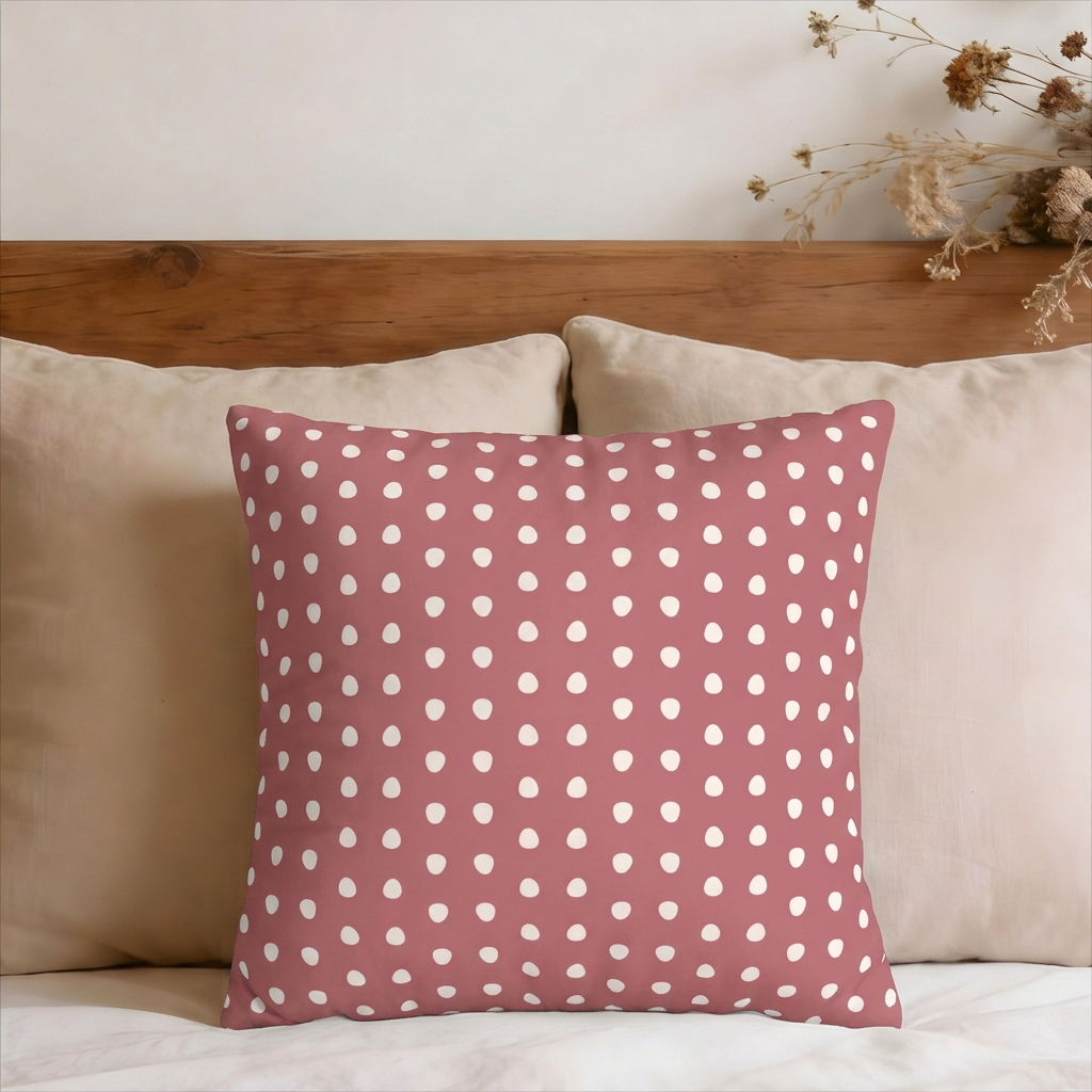 Pink Deer Spots Faux Suede Pillow Cover