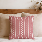 Polka Dot Stripes Faux Suede Pillow Cover
