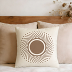 Boho Brown Sunburst Faux Suede Pillow Cover