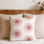 Dusty Rose Sunbursts Faux Suede Pillow Cover