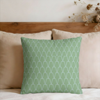 Sage Geometric Faux Suede Pillow Cover